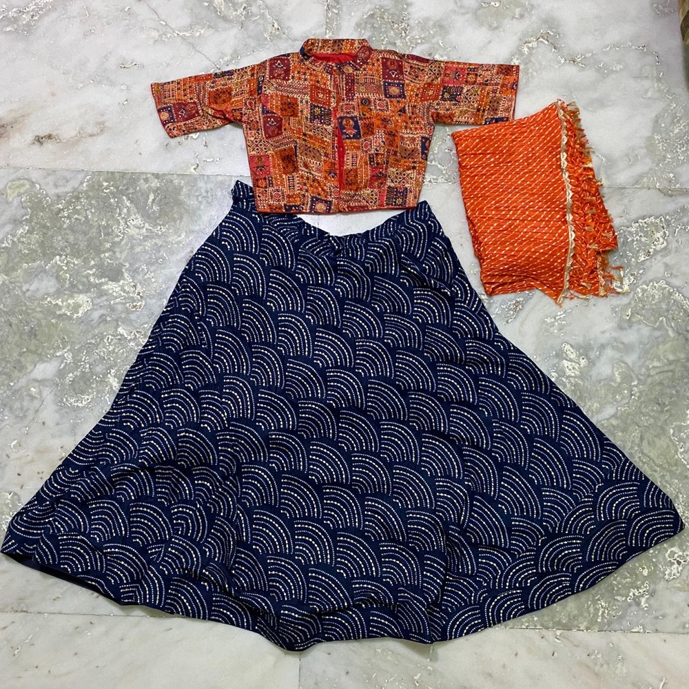 Indian Ethnic Wear - Traditional Chaniya Choli For Navratri - Multi Color Blouse
